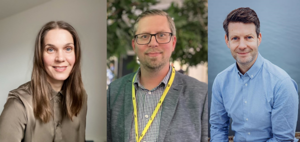 profilbilder på, från vänster till höger, Maria Holmkvist, Martin Hesselgren och Markus Langeland